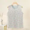 Camiseta sin mangas de algodón con hombros anchos para mujeres de mediana edad y mayores, Camiseta interior fina de algodón puro para el verano para la abuela