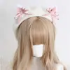 Boina Japonesa Lolita con Lazo y Orejas de Gato, Sombrero Lindo Dulce de Capullo, Otoño Invierno