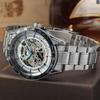 Entrega en una sola pieza T-WINNER Winner reloj mecánico automático hueco para hombre reloj mecánico automático para hombre correa de acero