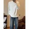 Moletom Masculino Outono/Inverno Espessado 300g Fleece Dupla Face Camada Interna de Alta Qualidade Manga Longa com Gola Alta