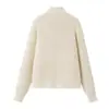 Fabricante de ropa para mujer transfronterizo al por mayor 2026 nuevo estilo europeo y americano de punto cárdigan de un solo botón de cuello alto con manga murciélago plana