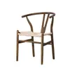 Silla de cuerda de madera maciza Silla de té de barra de bed & breakfast nórdico Respaldo Reposabrazos Silla Taishi Silla de comedor de tronco para el hogar Silla Y