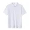Camisa Polo Lisa de Algodão Mercerizado Pronta para Uso Transfronteiriço com Estampa de Logotipo e Texto Publicitário, Processamento em Peça Única, Envio Direto de Nanjing