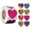 Fabricante Oferta al por mayor Autoadhesivas Coloridas en Forma de Corazón Día de San Valentín Boda Fiesta Decoración Pegatinas Etiquetas