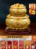 Adorno de Lingote de Oro para Atraer Riqueza, Mini Lingote Sólido de Oro de Arena, Cuenco del Tesoro, Recipiente de Arroz de Latón, Jarra de Cien Bendiciones para Atraer Riqueza, Regalo
