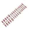 Puntas de Uñas Morado Ahumado Ovaladas Cortas/Medianas con Degradado Morado, Cuentas de Cristal Ojo de Gato, Manicura Suave y Elegante