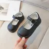 Zapatos de piel para niños 2025 otoño nuevo costura de coche zapatos de princesa para niñas moda punta redonda zapatos sencillos para bebés niñas transfronterizos