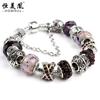 Pulsera de Cuentas de Cristal de Agujero Grande de Venta Caliente de Nuevo Producto Transfronterizo Venta al Por Mayor DIY Ensamblada a Mano Cuentas de Vidrio Coloridas Adornos de Mano con Cuentas