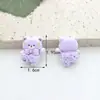 Oso de peluche con lazo tridimensional de aleación impresa de dibujos animados, agujero recto, accesorio para cadena de teléfono, llavero DIY