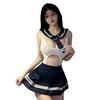 Lencería Sexy Una Pieza Uniforme de Estudiante Puro Deseo JK Traje de Baño Estilo Japonés Juego de Rol Sukumizu Diseño Sin Quitar