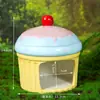 Casa de Hielo de Cerámica para Hámsters, Escondite y Casa Decorativa para Hámsters Dorados, Casa de Hielo para Enfriamiento y Alivio del Calor en Verano, Nido de Mascota Pequeña Estilo Dibujos Animados