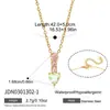 Accesorios de Collar Estilo Europeo y Americano Wanxing para Mujer, Acero Inoxidable Chapado en Oro de 18K Transfronterizo Colgante de Zirconia en Forma de Lágrima Collar Ins Venta al por Mayor