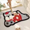 Alfombra de Entrada con Forma de Perro de Dibujos Animados de Tierra de Diatomeas, Felpudo Absorbente para Baño, Alfombra Antideslizante, Felpudo para Puerta de Baño