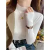 Suéter de Punto de Alta Calidad con Cuello de Media Tortuga, Nuevo Estilo Primavera y Otoño, Suéter Básico Ajustado de Moda para Mujer