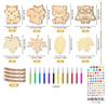 Rodajas de Madera Transfronterizas Dibujos Animados Dinosaurio Cohete Vehículo de Ingeniería Coche Talla DIY Pintura Graffiti Infantil Rodajas de Madera Fábrica de Origen