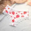 Lindo Estampado de Fresas Encaje Ropa Interior para Niña Cintura Media Cubre Cadera Bragas para Mujer Ropa Interior Cómoda y Transpirable 461