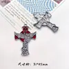 Estilo Punk Gótico Liga Metálica Pingente de Cruz Negra Brincos DIY Colar Chaveiro Acessórios para Pendurar em Bolsas