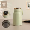 Taza aislada con pantalla digital elegante, acero inoxidable 316, diseño de doble tapa, portátil con correa para llevar, adecuada para uso en la oficina, de alta calidad y estéticamente agradable