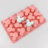 Bandeja de Hielo de Silicona con Cabeza de Ratón Mickey Mouse de Dibujos Animados de 15 Agujeros molde de chocolate herramienta para hornear pasteles diy decoración molde de epoxi