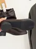 Botines cortos de estilo coreano con puntera dividida para mujer, nueva moda 2026, aumento de altura interior, punta cuadrada, caña ancha, botines plisados, aumento de altura de 7 cm, botines marrones