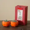 Bote de Té de Caqui Cerámica Sellada Ruyi Tarro de Dulces Caja de Empaque Tarro Pequeño Creativo Recuerdo de Boda Regalo