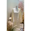 Nova Camisa Longa Bordada em Organza Estilo Nacional Chinês para Mulheres, Coleção Primavera 2026, Alta Qualidade, Elegante, Peça Única para Usar por Baixo