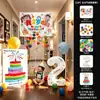 Cascata de Balões de Aniversário Menino Menina Festa Infantil Primeira Festa Aniversário Atmosfera Senso de Ritual Cenário Layout Decoração Tecido de Fundo
