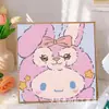 Pintura de Diamantes para Niños Kuromi Hecho a Mano DIY Pintura de Pegatinas de Diamantes Sanrio Pintura de Diamantes con Diamantes Completos 5D Tamaño Pequeño