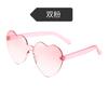 Óculos de sol sem armação da moda transfronteiriça, óculos de sol com formato de coração conjugado, gradiente personalizado e famoso na Internet, óculos engraçados para festa de baile