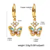 Pendientes de Mariposa de Zirconia Cobre Puro Chapado en Oro Real de 18 Quilates 2026 Nuevos Más Vendidos Estilo Ins Europeo y Americano Pendientes de Moda Venta al por Mayor