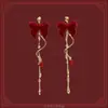 Pendientes Estilo Chino Rojo Año del Caballo Tendencia Nacional Carácter de Fortuna para Mujer, Lindos y Festivos Versátiles Pendientes de Año Nuevo