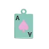 Pintado Creativo Agujero para Colgar Mini Aleación DIY Accesorios de Joyería Colgante un Colgante de Carta de Póker Llavero Colgante de Bolsa Venta al por Mayor