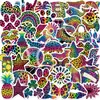 50 Adesivos Coloridos com Estampa de Leopardo e Grafite para Decoração DIY de Capas de Celular e Tablet, Skateboards e Agendas, Adesivos à Prova d'Água