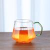 Taza de agua de vidrio con forma de diamante, taza de jugo de color transparente de borosilicato alto, taza de café con logotipo