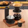Taza de filtro de café v60 con mango en forma de S, de acero inoxidable, con doble filtro de pantalla, embudo de café de goteo para el hogar