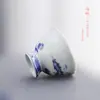 Juego de Té Azul y Blanco Yue Rui Taza Rápida Flotante Juego de Viaje a Todo Color Tazón Cubierto Pétalo Una Tetera Dos Tazas Cafetera para Mujer
