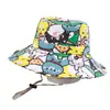 Sombrero Infantil Estilo Japonés Transfronterizo Animales de Dibujos Animados Graffiti Sombrero de Sol para Bebé Niña de 3-8 Años Sombrero de Pescador Sombrero para el Sol