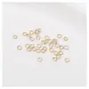 Collar y pulsera chapados en oro de 14 quilates que conservan el color, argolla abierta, anilla O, anillo redondo pequeño, conector de extremo, accesorios de joyería hechos a mano para DIY