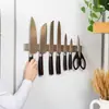 Estante magnético para cuchillos de acero inoxidable 304, estante magnético fuerte sin taladro, estante de almacenamiento para cocina, colgador de cuchillos multifuncional