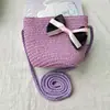 Bolsa de Palha Dopamina de Praia para Crianças Primavera e Verão com Zíper Transversal Modelo Novo 2026 Bolsa para Moedas e Lanches para Crianças Bolsa de Renda