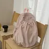 Mochila de Cordón de Color Sólido Estilo Coreano Ins para Estudiantes de Secundaria y Preparatoria, Casual, Sencilla, Ligera, de Gran Capacidad, Mochila de Viaje