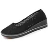 Sapatos de Beleza Vazados Antiderrapantes, Sapatos de Enfermeira com Salto Anabela, Sapatos Brancos Respiráveis Femininos, Sapatos de Tela, Sapatos Vazados Respiráveis Brancos para Trabalho e Beleza Feminino