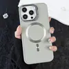 Soporte sensible a la piel, espejo protector, patrón CD, succión magnética, adecuado para carcasa de teléfono móvil Apple 15PROMAX, personalidad 14, color sólido 11, agujero grande
