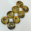 Ojo de Tigre Amarillo Piedra Natural Hebilla de Seguridad 25mm Monedas Antiguas Nostálgico Piedra Natural Monedas Antiguas