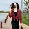 Camisa a cuadros de protección solar para mujer, Verano 2025, Top casual holgado fino de manga larga para protección solar, Chaqueta versátil para ir al trabajo