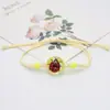Pulsera Tejida a Mano Xiyin Insecto Mariquita Gipsófila Flor de Encaje Fresca y Dulce Jingdezhen
