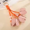 Dopamina Bolso Colgante de Flor de Tulipan Tejido a Mano en Cuero Colgante para Celular Llavero Colgante Estilo Niche Miu