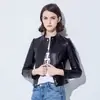 Jaqueta de couro legítimo de luxo para motociclista feminina, estilo designer feita sob medida, processamento de jaquetas de couro femininas para compra em volume corporativo