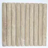 Tijolo Mosaico Curvo de Pedra Travertino Bege Natural Personalizado Azulejos de Parede para Padaria Loja de Roupas Pousada