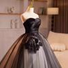 Vestido de Noche Negro sin Tirantes Vestido para Mujer Banquete Sentido de Alta Gama Vestido Ponte Elegante de Alta Gama Vestido de Boda Ligero Noble y Atmosférico Lujo Ligero